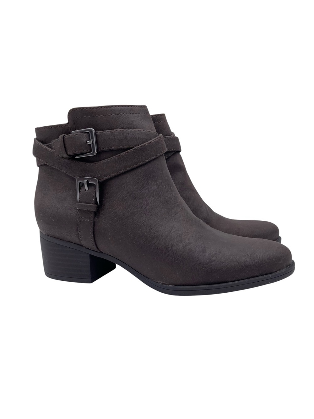 Naturalizer Kallista Bootie Size 7.5 Chocolate Brown Faux Leather Block Heel
